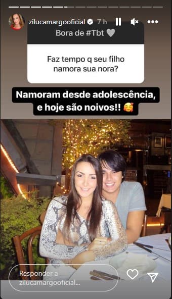 zilu divulga foto do filho recatado ao lado da noiva - Foto: Reprodução zilu divulga foto do filho recatado ao lado da noiva - Foto: Reprodução