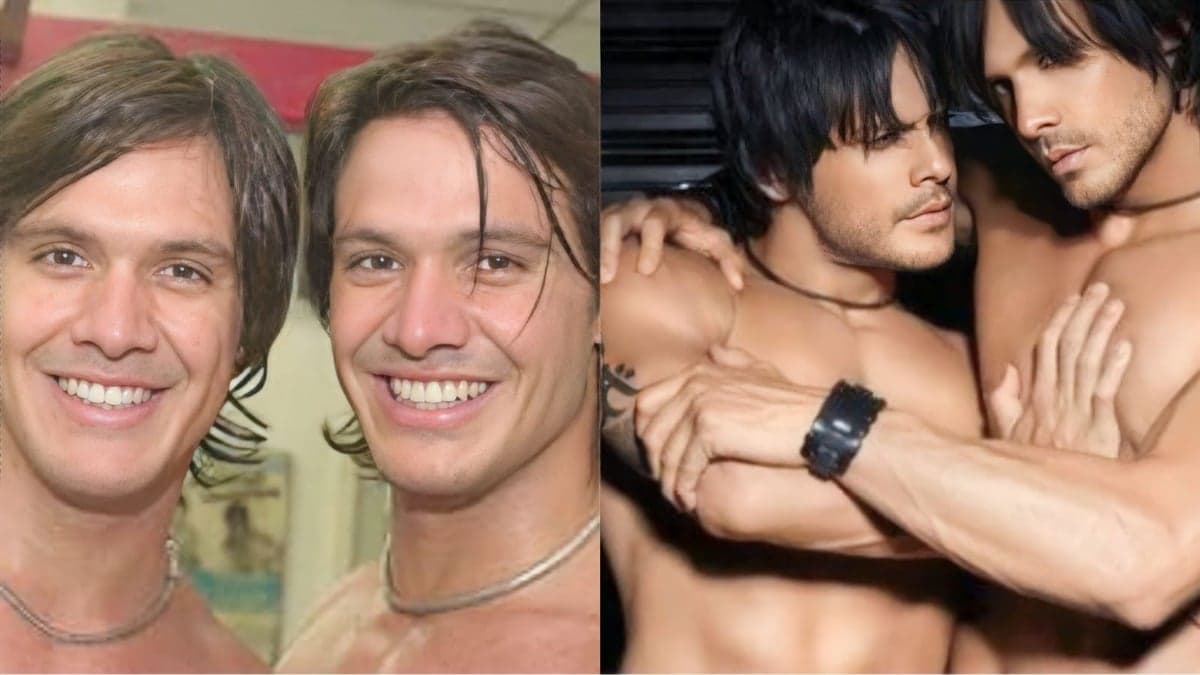 Os gêmeos Flávio e Gustavo exalavam sensualidade no passado Os gêmeos Flávio e Gustavo exalavam sensualidade no passado