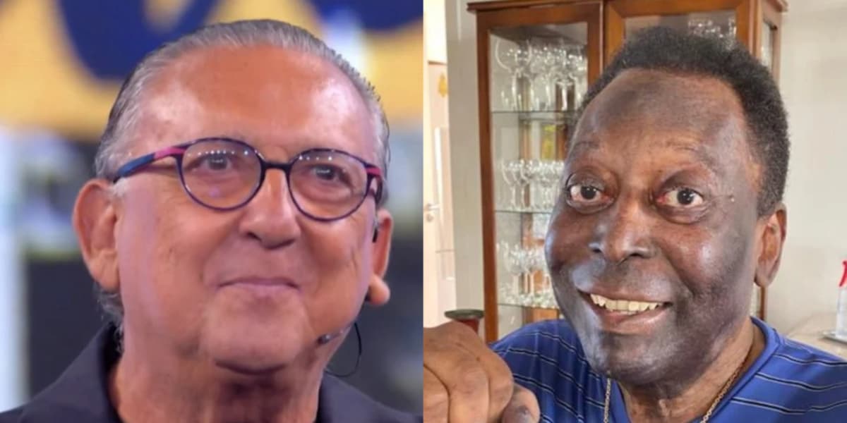 A aparição de Pelé no Domingão para homenagear Galvão Bueno foi de causar espanto (Foto: Reprodução) A aparição de Pelé no Domingão para homenagear Galvão Bueno foi de causar espanto (Foto: Reprodução)