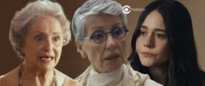 Travessia - Cotinha se espanta com descoberta, Cidália dá ordem para Ari e Guida esconde arma (Foto: Reprodução / Globo / Montagem TV Foco) Travessia - Cotinha se espanta com descoberta, Cidália dá ordem para Ari e Guida esconde arma (Foto: Reprodução / Globo / Montagem TV Foco)