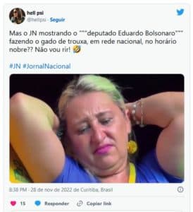 Internautas detonaram filho de Bolsonaro na Copa e evidenciaram provocação da Globo (Foto: Reprodução / Twitter) Internautas detonaram filho de Bolsonaro na Copa e evidenciaram provocação da Globo (Foto: Reprodução / Twitter)