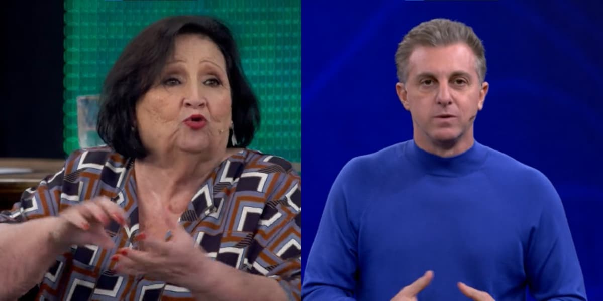 Dona Déa Lúcia corta Luciano Huck no Domingão - Foto: Reprodução