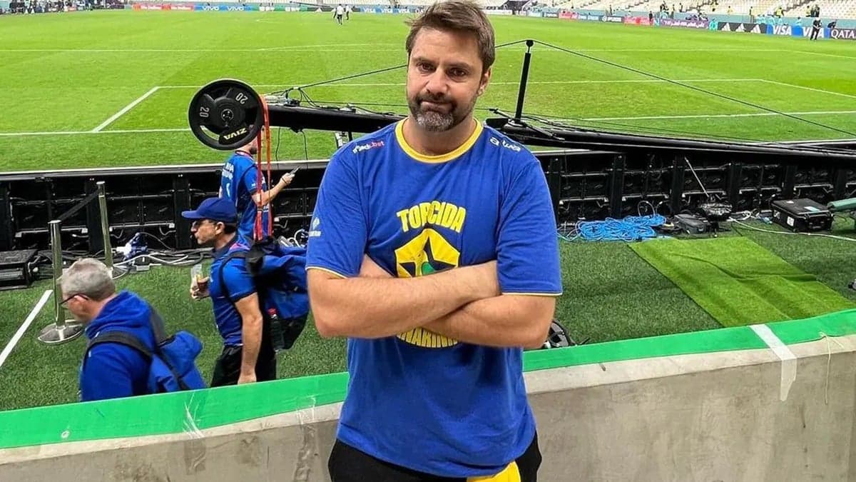 O humorista está trabalhando na Copa do Mundo do Catar (Reprodução)