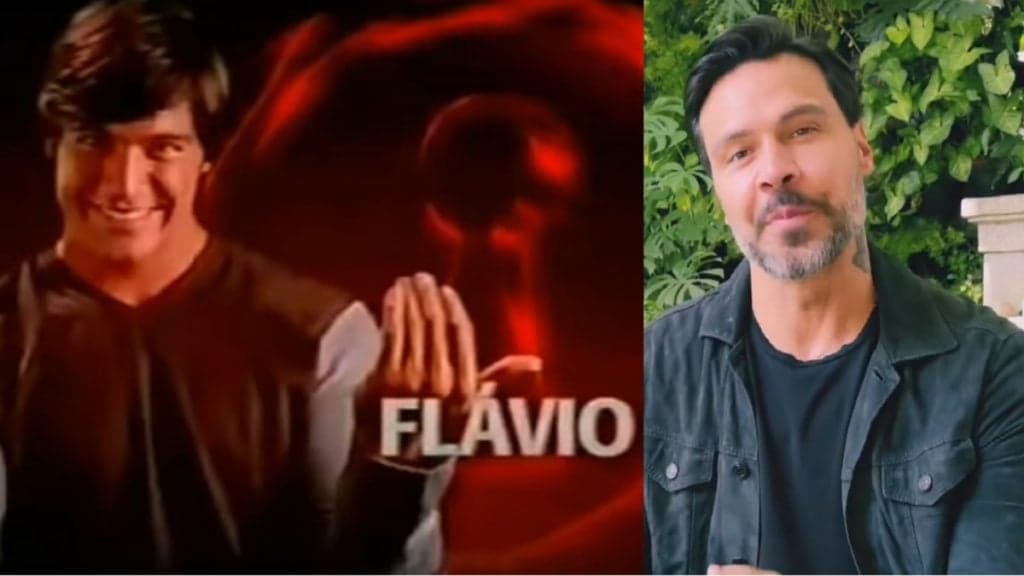 Flávio Mendonça na abertura da Casa dos Artistas 3 e atualmente, aos 43 anos Flávio Mendonça na abertura da Casa dos Artistas 3 e atualmente, aos 43 anos