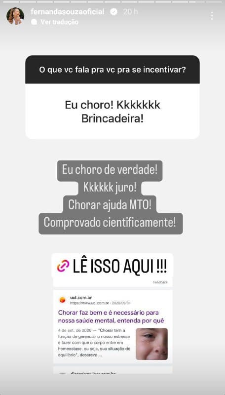 Fernanda Souza fez revelação que ninguém esperava Fernanda Souza fez revelação que ninguém esperava
