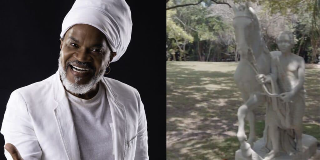 Estátuas, jardim colossal e até um lago privativo: A mansão milionária de Carlinhos Brown