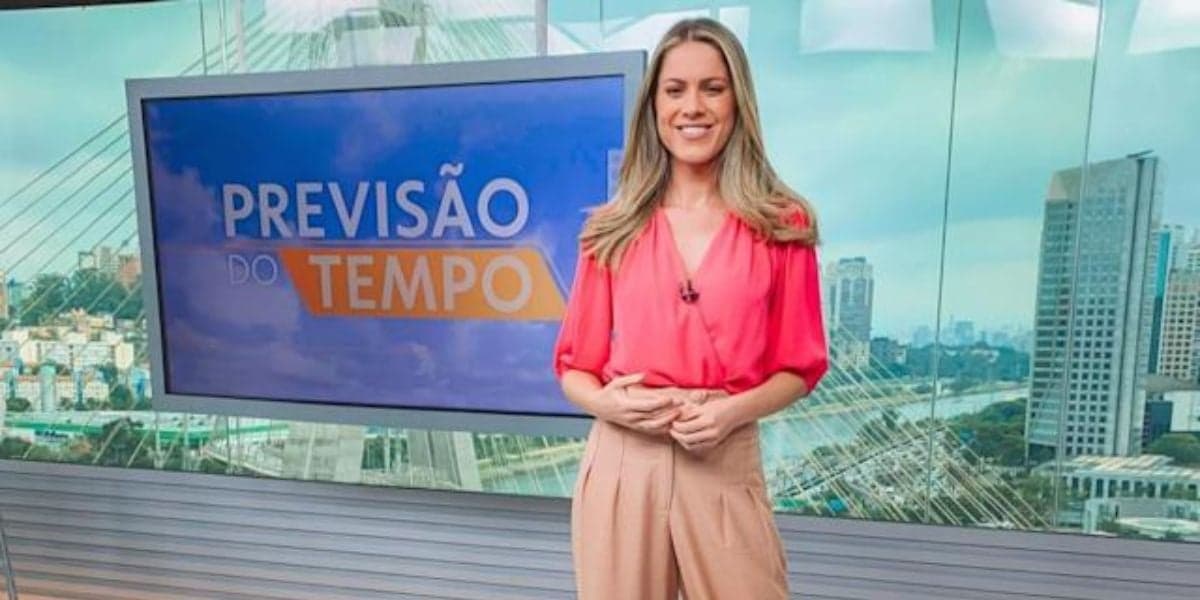 Jacqueline Brazil no comando da prrevisão do tempo do SP1 (Reprodução) Jacqueline Brazil no comando da prrevisão do tempo do SP1 (Reprodução)