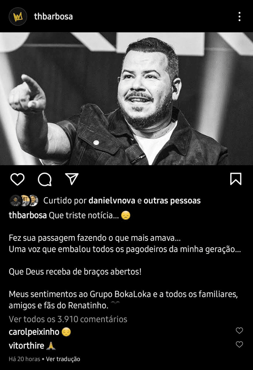 Publicação de Thiaguinho (Foto: Reprodução/Instagram) Publicação de Thiaguinho (Foto: Reprodução/Instagram)