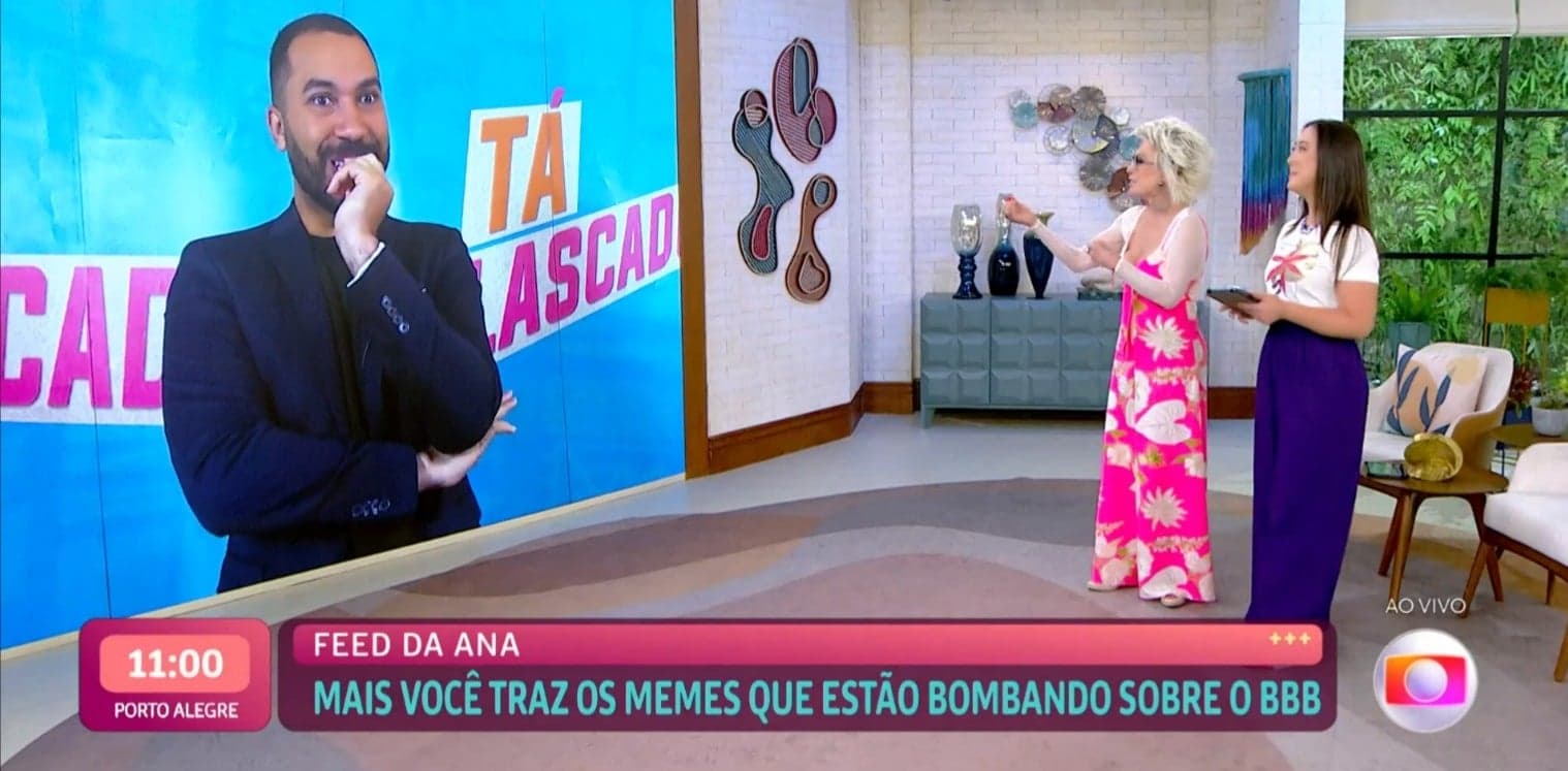 Até Gil do Vigor ficou chocado com climão entre Ana Maria Braga e Ju Massaoka no "Mais Você" (Foto: Reprodução/TV Globo) Até Gil do Vigor ficou chocado com climão entre Ana Maria Braga e Ju Massaoka no "Mais Você" (Foto: Reprodução/TV Globo)