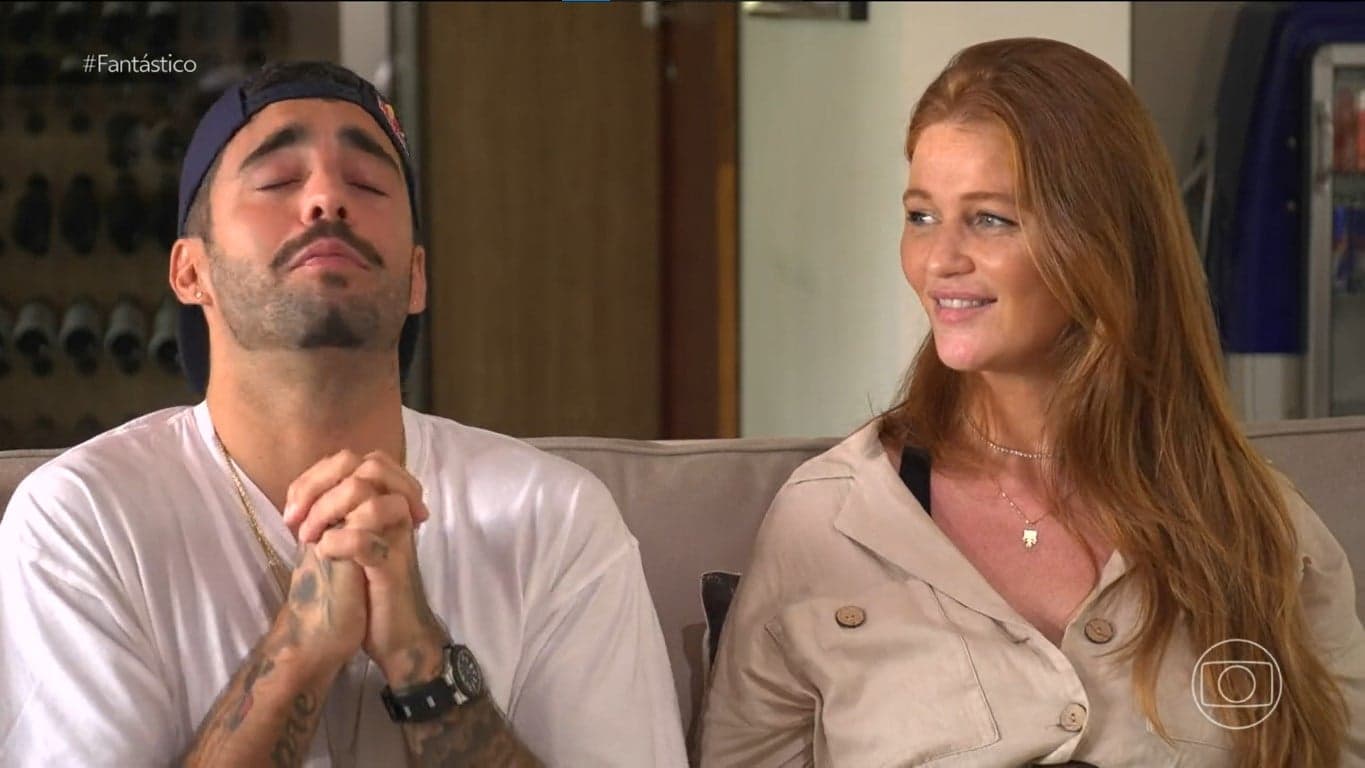 O surfista e a esposa, Cíntia Dicker, concederam uma entrevista ao Fantástico - foto: Reprodução / Globo O surfista e a esposa, Cíntia Dicker, concederam uma entrevista ao Fantástico - foto: Reprodução / Globo