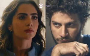 Travessia - Cega de amor, Chiara assina documento sem checar do que se trata e ajuda Ari a depenar Guerra (Foto: Reprodução / Globo / Montagem TV Foco)