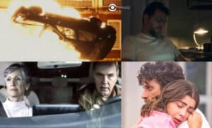Ari psicopata e Moretti vibrando com tragédia: Travessia explode carro de Guerra e também na audiência (Foto: Reprodução / Globo / Montagem TV Foco) Ari psicopata e Moretti vibrando com tragédia: Travessia explode carro de Guerra e também na audiência (Foto: Reprodução / Globo / Montagem TV Foco)