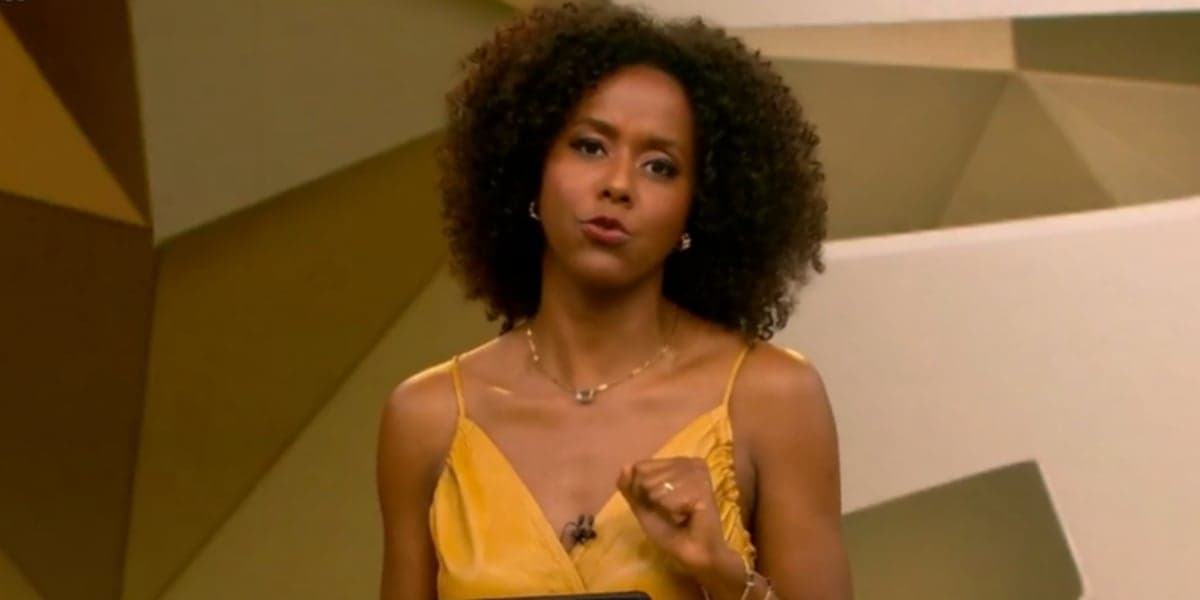 Maju Coutinho no comando do "Fantástico" (Foto: Reprodução/TV Globo)
