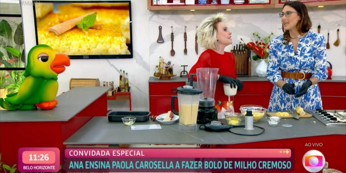 Ana Maria Braga ensinou receita para Paola Carosella (Foto: Reprodução/TV Globo)