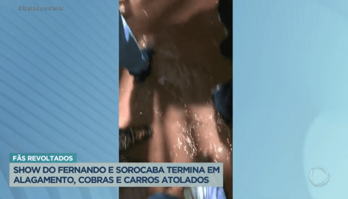 Imagem das áreas alagadas no show de Fernando e Sorocaba (Foto Reprodução/Internet) Imagem das áreas alagadas no show de Fernando e Sorocaba (Foto Reprodução/Internet)