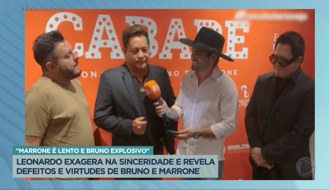 Vídeo da entrevista concedida ao canal "Conceito Sertanejo" entre Leonardo, Bruno e Marrone (Foto Reprodução/PlayPlus) Vídeo da entrevista concedida ao canal "Conceito Sertanejo" entre Leonardo, Bruno e Marrone (Foto Reprodução/PlayPlus)