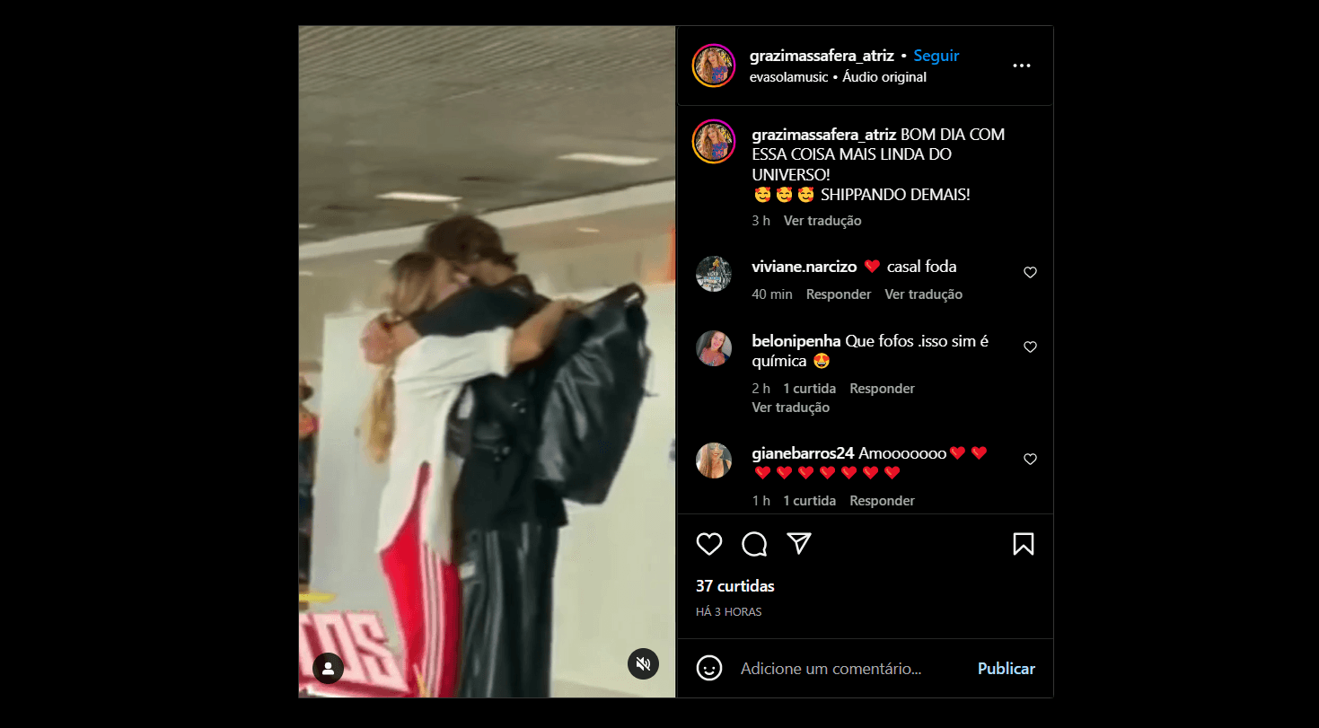o Flagra foi feito por um anônimo que reconheceu a atriz e decidiu compartilhar o vídeo pelas redes sociais (Foto Reprodução/Instagram)