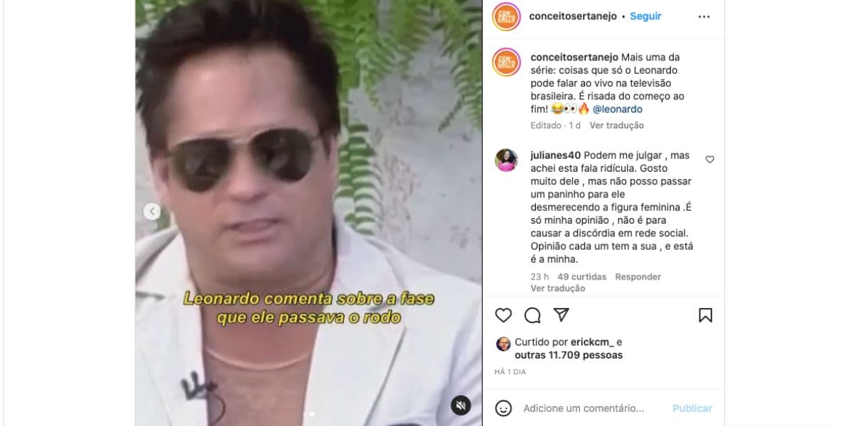 Leonardo choca Ana Maria com fala sobre relações sexuais (Foto: Reprodução / Instagram) Leonardo choca Ana Maria com fala sobre relações sexuais (Foto: Reprodução / Instagram)