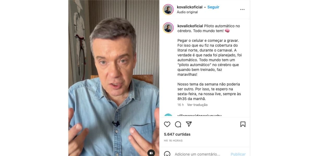 Roberto Kovalick fala sobre cobertura dos desastres no litoral norte (Foto: Reprodução / Instagram) Roberto Kovalick fala sobre cobertura dos desastres no litoral norte (Foto: Reprodução / Instagram)