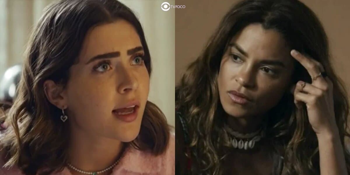Chiara e Brisa em cenas de Travessia (Foto: Reprodução / Globo / Montagem TV Foco) Chiara e Brisa em cenas de Travessia (Foto: Reprodução / Globo / Montagem TV Foco)