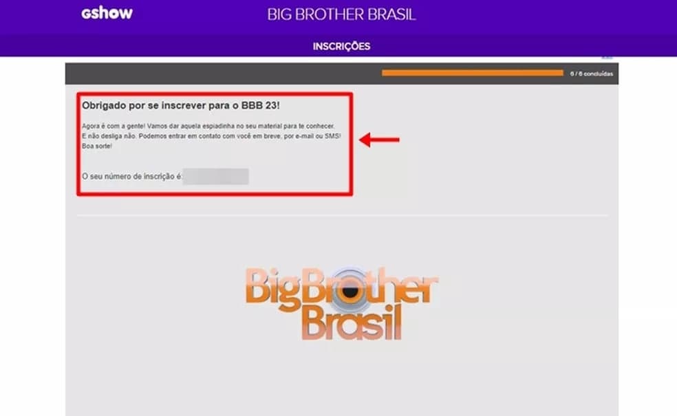 Inscrição para o Big Brother Brasil finalizada (Foto: Reprodução/Techtudo)