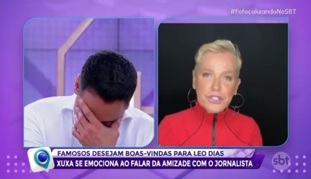 Xuxa mandou um vídeo para Leo Dias no Fofocalizando (Foto: Reprodução / SBT) Xuxa mandou um vídeo para Leo Dias no Fofocalizando (Foto: Reprodução / SBT)
