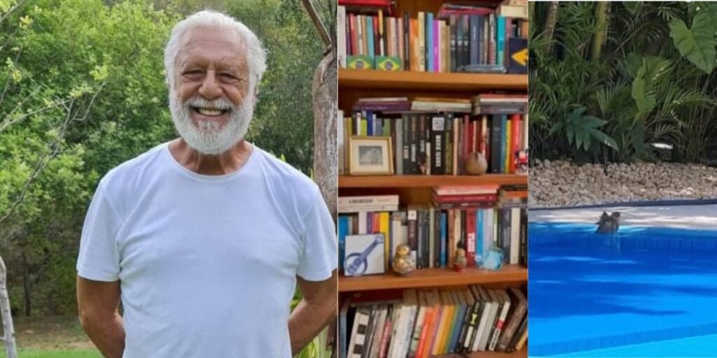 Biblioteca particular, cozinha de luxo e piscina: a mansão discreta que Antônio Fagundes vive