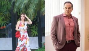 Núbia surpreende Guerra ao devolver as ações que Ari roubou e estão no nome dela, em Travessia (Foto: AgNews / JC Pereira e Globo / Paulo Belote) Núbia surpreende Guerra ao devolver as ações que Ari roubou e estão no nome dela, em Travessia (Foto: AgNews / JC Pereira e Globo / Paulo Belote)