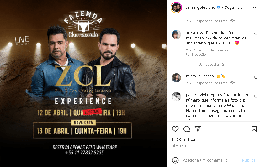 Luciano Camargo fez desabafo envolvendo Zezé Di Camargo Luciano Camargo fez desabafo envolvendo Zezé Di Camargo