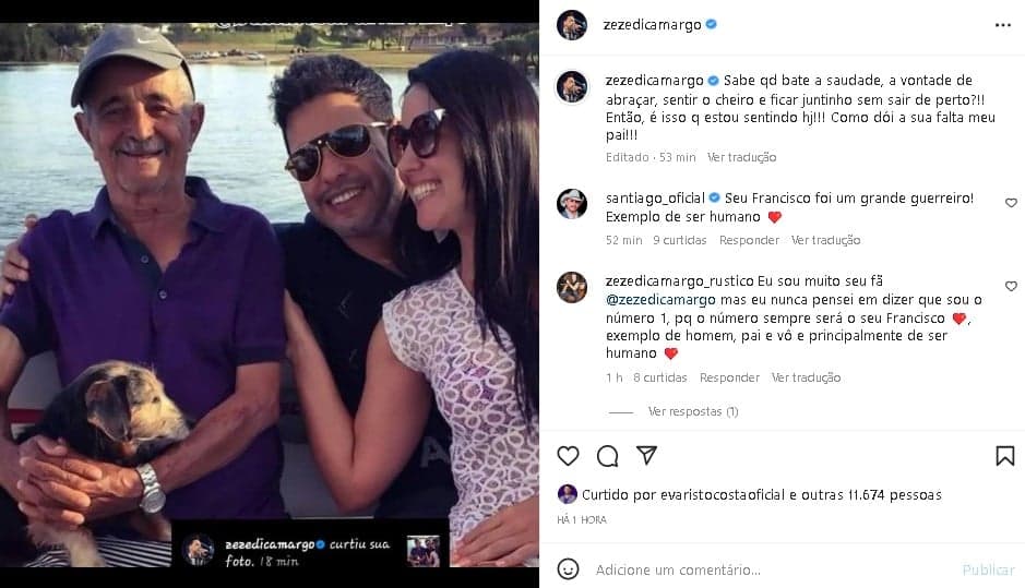 Zezé Di Camargo fez desabafo e falou sobre a saudade do pai Zezé Di Camargo fez desabafo e falou sobre a saudade do pai