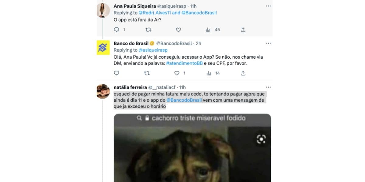Clientes reclamam de problema técnico do Banco do Brasil (Foto: Reprodução / Instagram) Clientes reclamam de problema técnico do Banco do Brasil (Foto: Reprodução / Instagram)