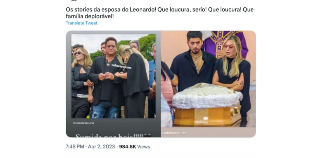 Poliana Rocha é criticada por conta de postura em velório (Foto: Reprodução / Twitter) Poliana Rocha é criticada por conta de postura em velório (Foto: Reprodução / Twitter)
