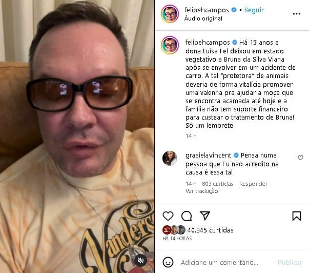 Felipeh Campos fez acusações contra Luisa Mell Felipeh Campos fez acusações contra Luisa Mell