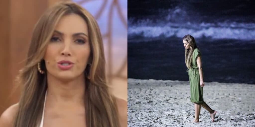 Possivelmente abalada, Patrícia Poeta surge cabisbaixa, sozinha e pensativa em praia durante a noite