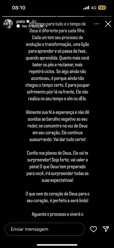 Alexandre Pato faz desabafo (Foto: Reprodução / Instagram) Alexandre Pato faz desabafo (Foto: Reprodução / Instagram)