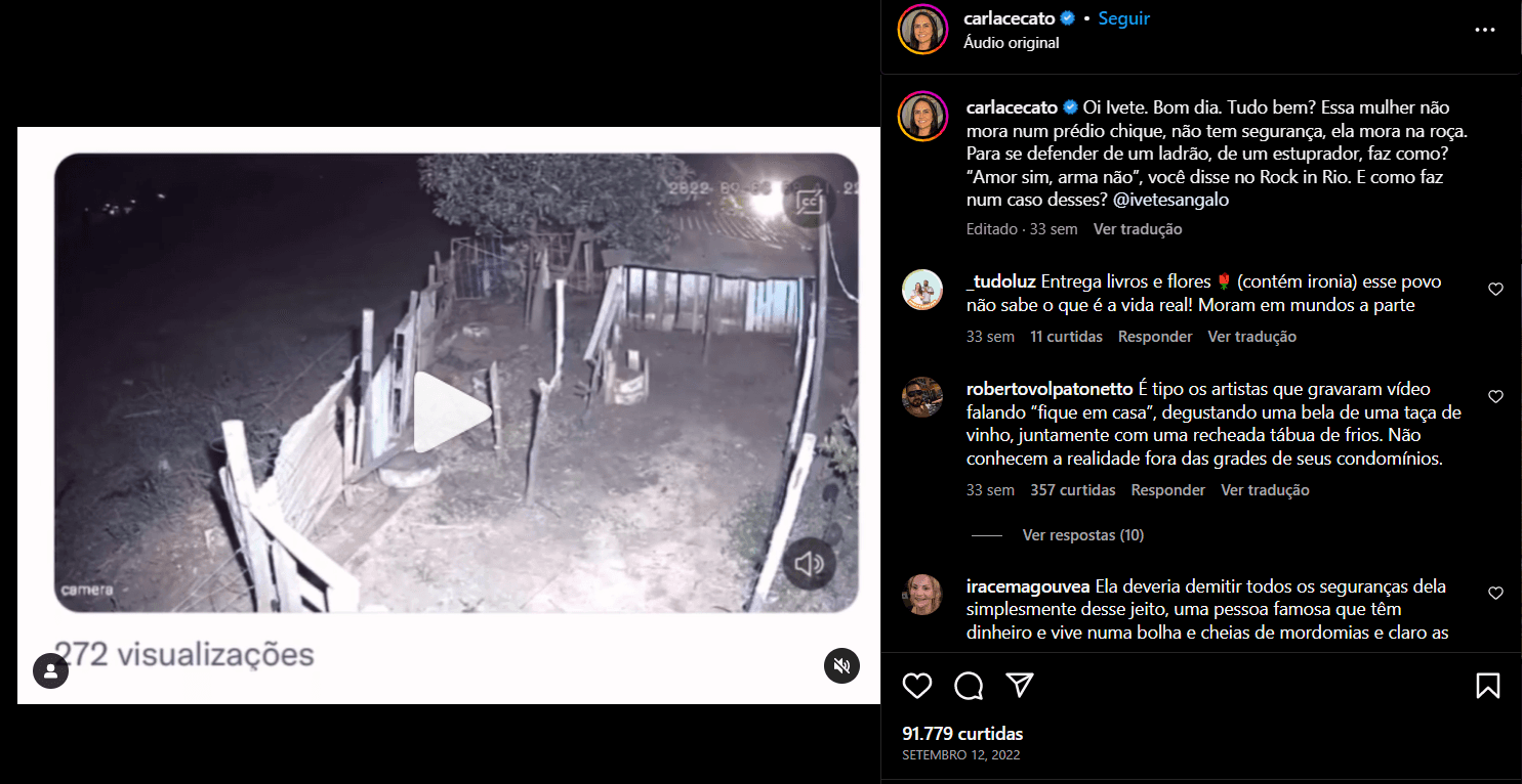 Ivete Sangalo foi confrontada por Carla Cecato pelas redes sociais (Foto Reprodução/Instagram) Ivete Sangalo foi confrontada por Carla Cecato pelas redes sociais (Foto Reprodução/Instagram)