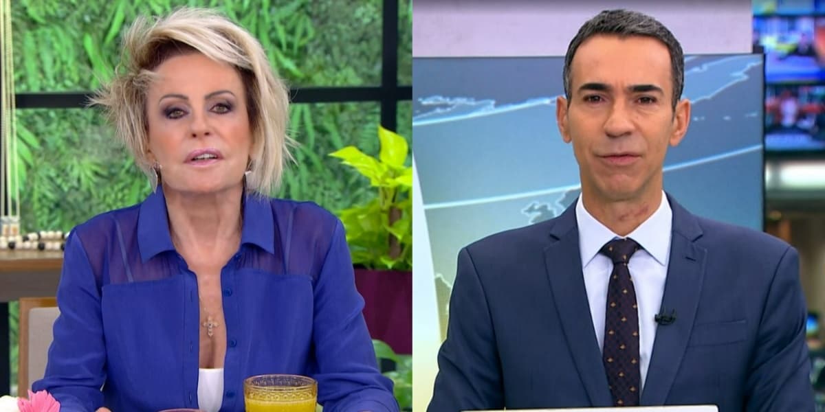 Ana Maria Braga recebeu notícia de morte com César Tralli (Foto: Reprodução/TV Globo) Ana Maria Braga recebeu notícia de morte com César Tralli (Foto: Reprodução/TV Globo)