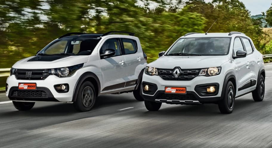 Renault Kwid e Fiat Mobi: Carro vai ficar mais barato (Foto: Reprodução / Internet) Renault Kwid e Fiat Mobi: Carro vai ficar mais barato (Foto: Reprodução / Internet)