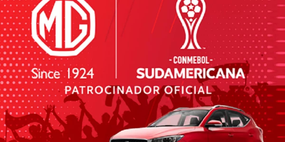 Propaganda durante a Copa Sul-Americana (Foto: Reprodução/MG Motor) Propaganda durante a Copa Sul-Americana (Foto: Reprodução/MG Motor)