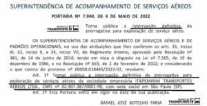 ITA Transportes Aéreos do grupo Itapemirim não pode mais atuar com transportes aéreos (Foto: Reprodução / Internet) ITA Transportes Aéreos do grupo Itapemirim não pode mais atuar com transportes aéreos (Foto: Reprodução / Internet)