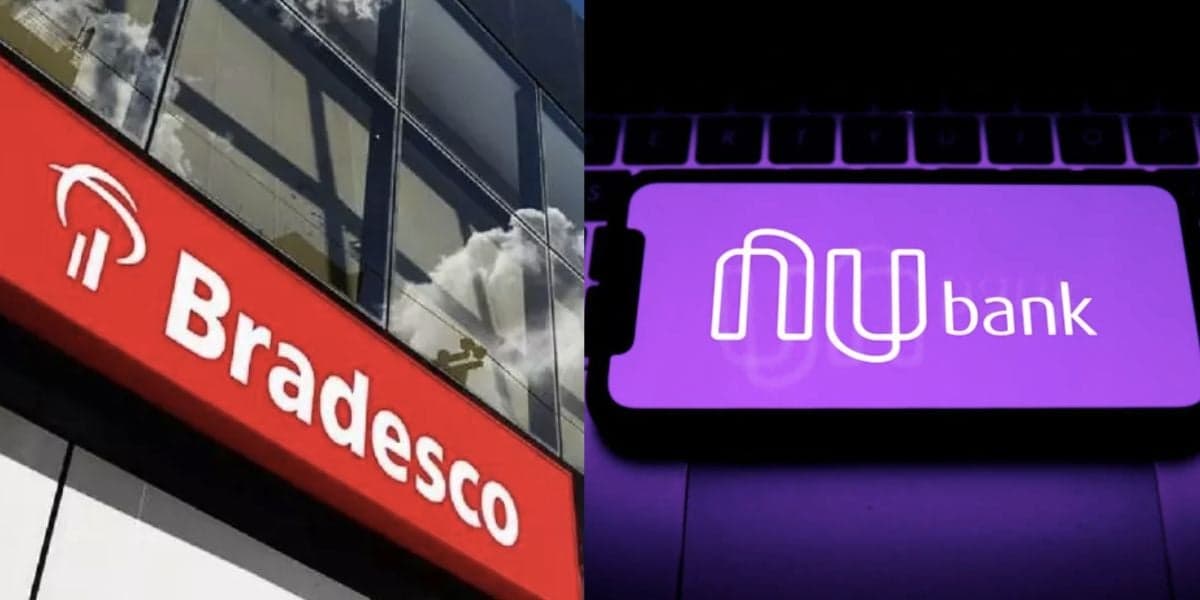 Fachada do Bradesco e aplicativo do Nubank (Fotos: Reproduções / Internet) Fachada do Bradesco e aplicativo do Nubank (Fotos: Reproduções / Internet)