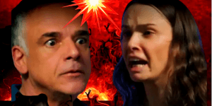 Lucinda se cansa das humilhações e manda Andrade direto pro inferno, em "Terra e Paixão", novela da Globo (Foto Reprodução/Montagem/Tv Foco) Lucinda se cansa das humilhações e manda Andrade direto pro inferno, em "Terra e Paixão", novela da Globo (Foto Reprodução/Montagem/Tv Foco)