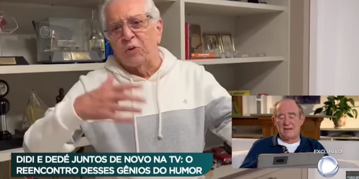 Carlos Alberto de Nóbrega falou sobre Renato Aragão no "Domingo Espetacular" (Foto: Reprodução/Record) Carlos Alberto de Nóbrega falou sobre Renato Aragão no "Domingo Espetacular" (Foto: Reprodução/Record)