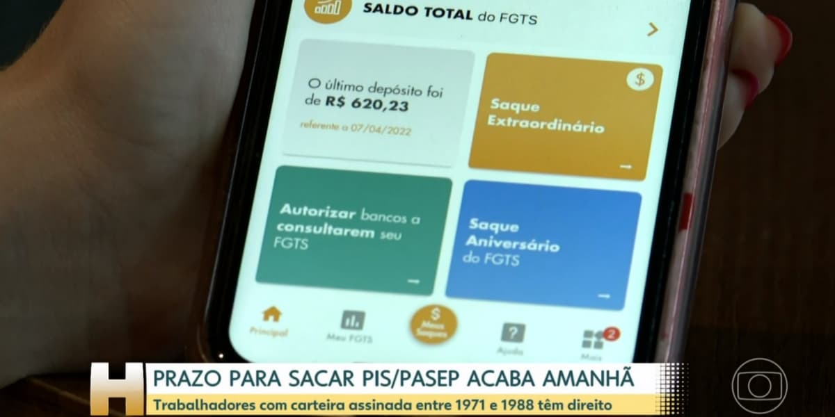 Consulta do PIS/Pasep pelo aplicativo do FGTS (Foto: Reprodução/TV Globo) Consulta do PIS/Pasep pelo aplicativo do FGTS (Foto: Reprodução/TV Globo)