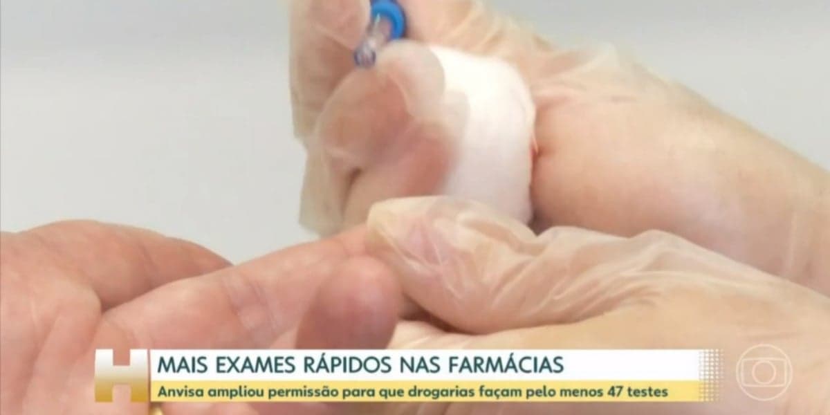 Anvisa autorizou testes em farmácias (Foto: Reprodução/TV Globo) Anvisa autorizou testes em farmácias (Foto: Reprodução/TV Globo)