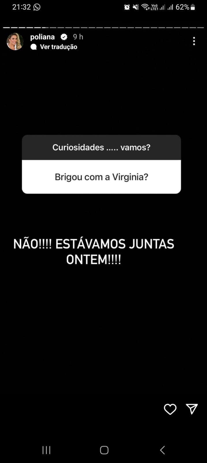 Poliana Rocha falou de sua relação com Virgínia Fonseca (Foto: Reprodução/ Instagram) Poliana Rocha falou de sua relação com Virgínia Fonseca (Foto: Reprodução/ Instagram)
