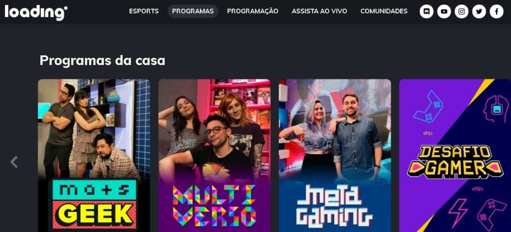 Alguns programas da emissora Loading (Foto: Reprodução, Vigília Nerd) 