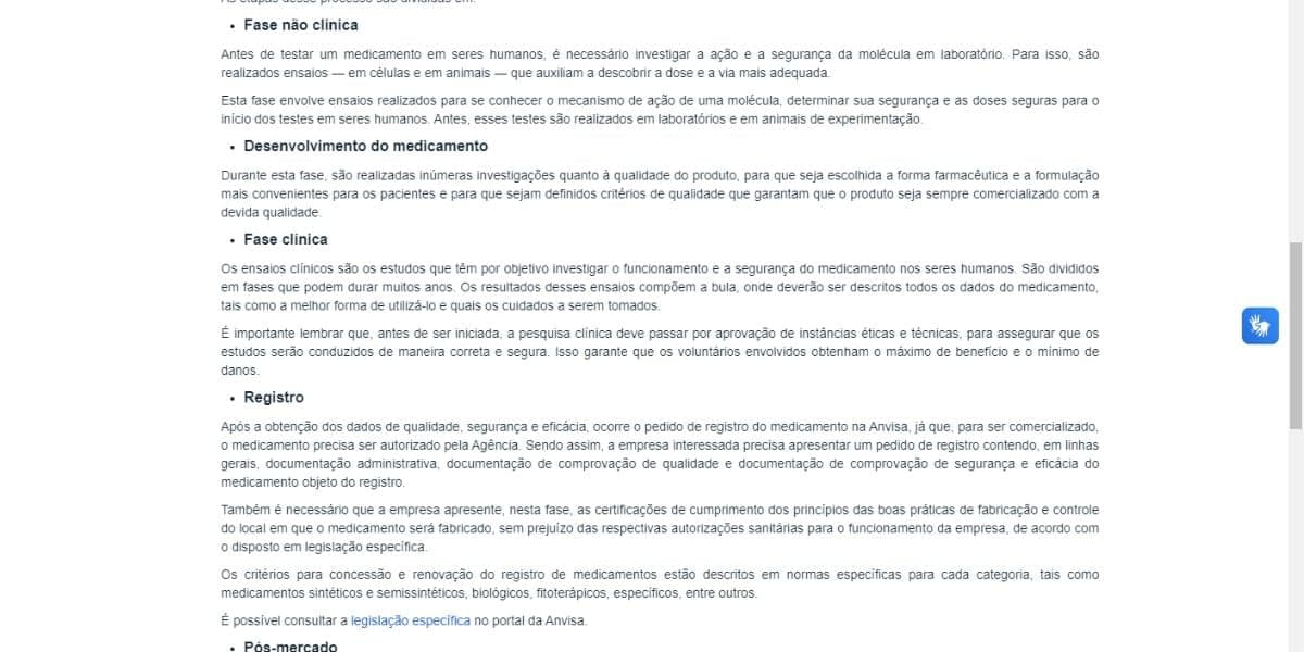 Passo a passo da ANVISA para o registro de um novo medicamento. (Foto: Reprodução / Internet) Passo a passo da ANVISA para o registro de um novo medicamento. (Foto: Reprodução / Internet)