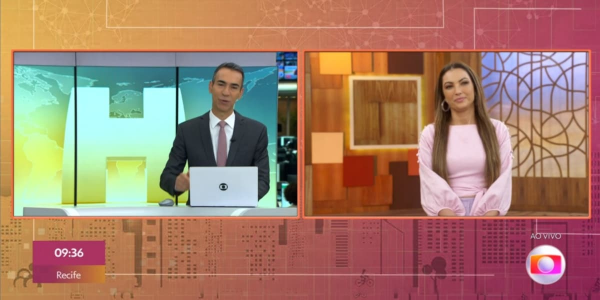 Cesar Tralli e Patrícia Poeta no "Encontro" (Foto: Reprodução/TV Globo) Cesar Tralli e Patrícia Poeta no "Encontro" (Foto: Reprodução/TV Globo)