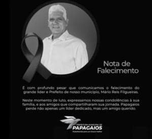 Prefeitura de Papagaios decreta luto oficial em homenagem ao prefeito Mário Reis (Foto: Reprodução / Internet) Prefeitura de Papagaios decreta luto oficial em homenagem ao prefeito Mário Reis (Foto: Reprodução / Internet)